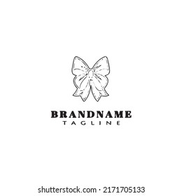 hair ribbon logo icon template modern vector illustration