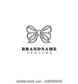 hair ribbon logo icon template modern vector illustration