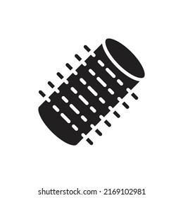 Hair Roll Filled Icon Vector Illustration