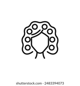 Hair roller curling icon logo sign vector outline
