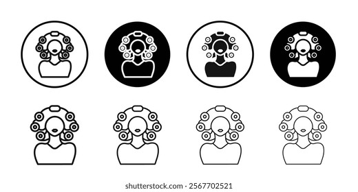 Hair roller curling icon Symbol mark in filled style