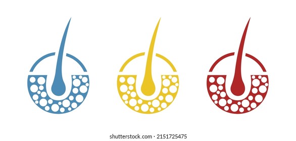 hair root icon, on white background, vector illustration