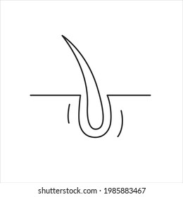 Hair root icon for web design, menu, app, poster, ads, postcard and magazine