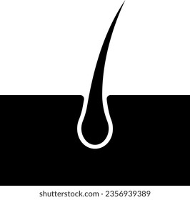 Hair Root Isolated Vector Silhouette