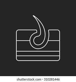 Hair root line icon