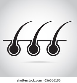 hair root and skin icon vector illustration