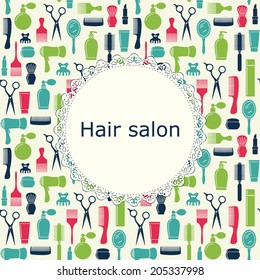 Hair salon background with place for text
