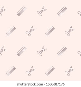 Hair Salon background - Vector seamless pattern of hairdressing and barber shop for graphic design