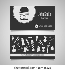 Hair Salon Barber Business Card Design Template