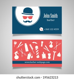 Hair Salon Barber Business Card Design Template