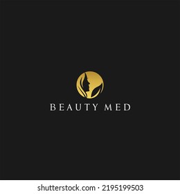 Hair Salon Beauty Med Logo Design Vector