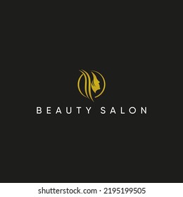 Hair Salon Beauty Med Logo Design Vector