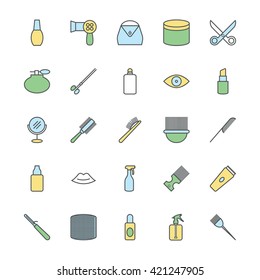 Hair Salon Bold Vector Icons 2