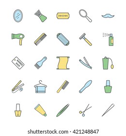 Hair Salon Bold Vector Icons 1