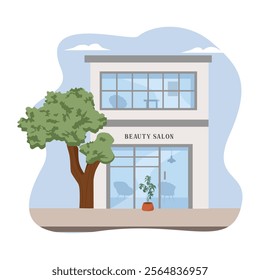 Hair salon building illustration. Beauty salon. Barber shop. Haircut. Barber shop.