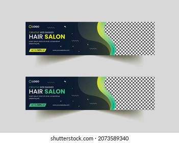 Hair Salon Creative Bill Board Web Banner Design Template