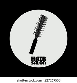 Hair salon design over black background, vector illustration