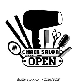 Hair salon design over white background, vector illustration