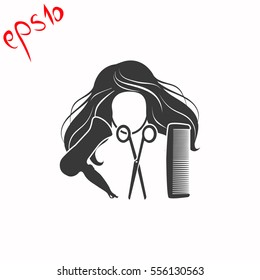 Hair salon grey icon.