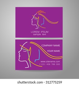 Hair salon, hairdresser - template logo. Branded business card hair stylist.