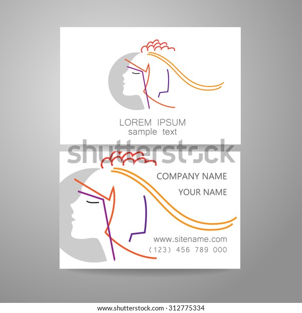 Hair Salon Hairdresser Template Logo Branded Stock Image