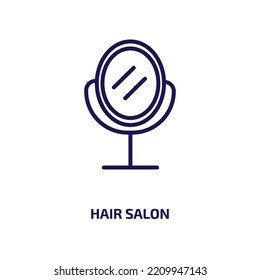 hair salon icon from business collection. Thin linear hair salon, beauty, style outline icon isolated on white background. Line vector hair salon sign, symbol for web and mobile