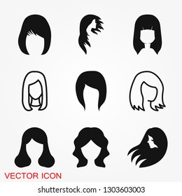 Hair salon icon logo, vector illustration, sign symbol for design