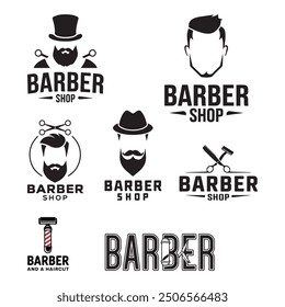 Hair salon logo. Barber shop, retro and vintage style, design.