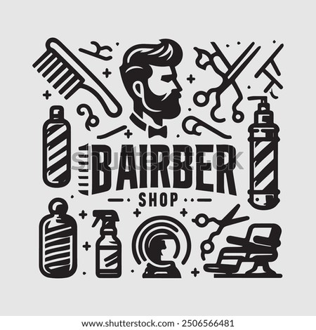 Hair salon logo. Barber shop, retro and vintage style, design.