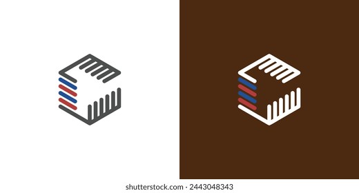 Hair salon logo with creative element vector design