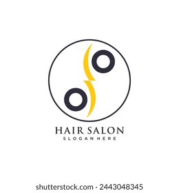 Friseursalon-Logo mit kreativem Element Vektor-Design