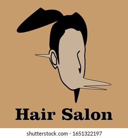 Hair salon logo isolated on brown  background