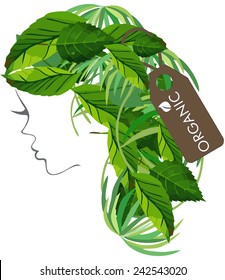 Hair salon Logo Organic Tag