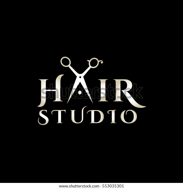 Hair Salon Logo Scissors Scissors Vector Stock Vector Royalty