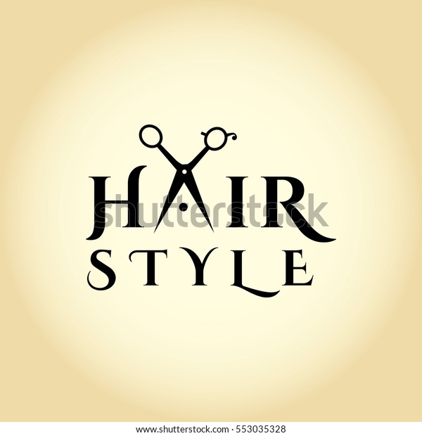 Friseur Logo Mit Schere Schere Vektorlogo Design Vorlage Vektorgrafik Stock Vektorgrafik Lizenzfrei