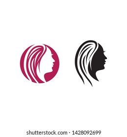 Hair salon logo template vector icon illustration