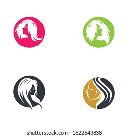 Hair salon logo vector icon illustration