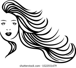 Hair Salon Logo Vector Silhouette Stock Vector (Royalty Free ...