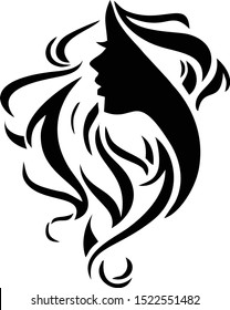 Hair Salon Logo Vector Silhouette 