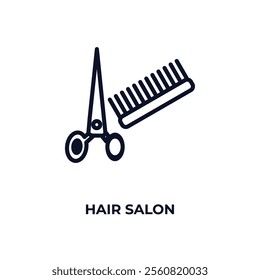 hair salon outline icon. Linear vector from business concept. Thin line hair salon icon isolated on white background