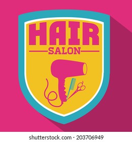 Hair salon over pink background,vector illustration