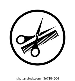 Hair Salon Scissors Comb Icon Stock Vector Royalty Free Shutterstock