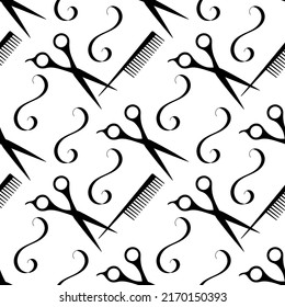 Hair salon, seamless background. barber background. Vector illustration.