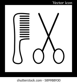 hair salon sign with scissors contour