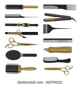 Hair salon silhouette icons