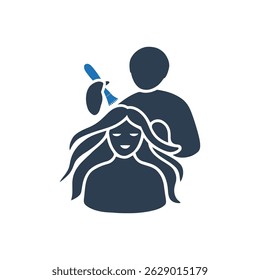 Hair Salon Stylist Service Icon Isolated On White Background