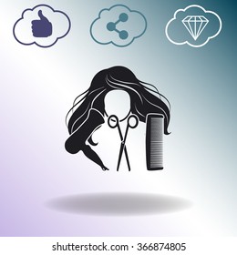 Hair salon vector icon.