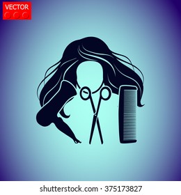 Hair salon vector icon.