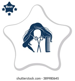 Hair salon vector icon.