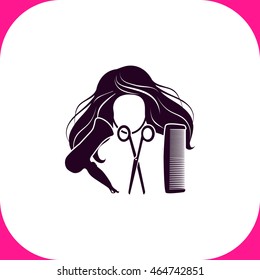 Hair Salon Vector Icon On White Stock Vector (royalty Free) 464742851 